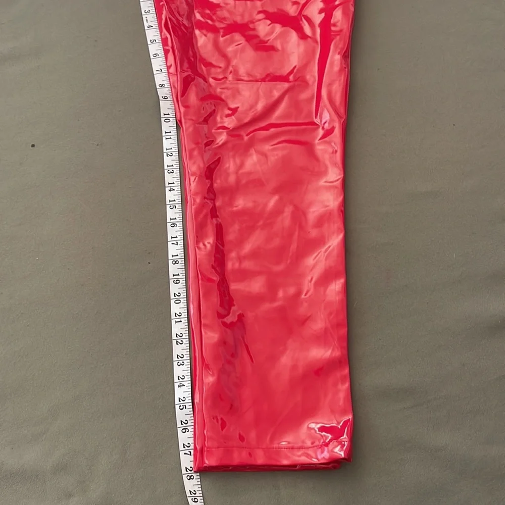 PRETTY little THING  metalic red color Hi-RISE  Size 14” Womens pants - Picture 11 of 15